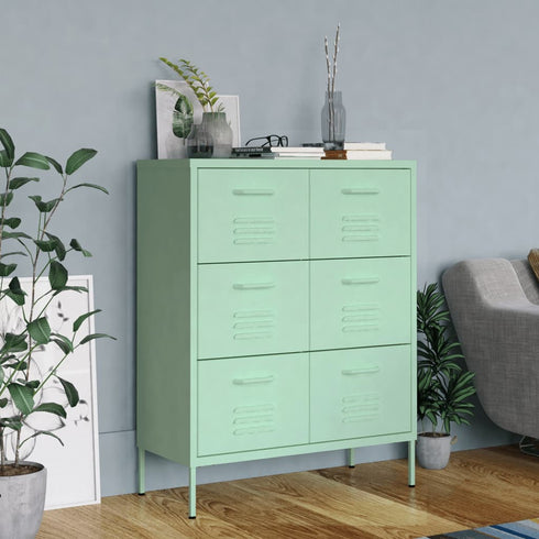 Lady Jillian -  Drawer Cabinet Mint 80x35x101,5 cm Steel